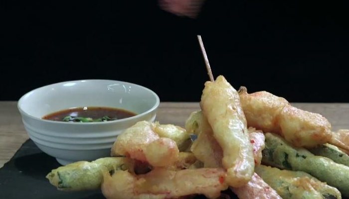 Tempura de verduras y gambas