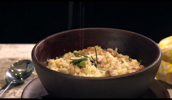 Risotto de butifarra y setas