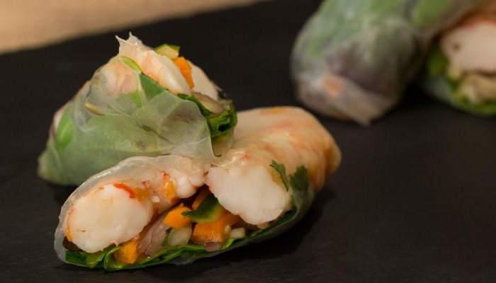 Goi Cuon - Rollitos Vietnamitas con verduras y gambas